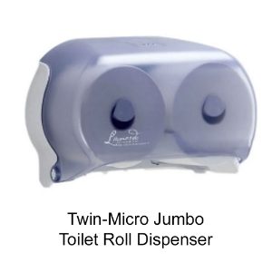 Twin-micro jumbo toilet tissue dispenser